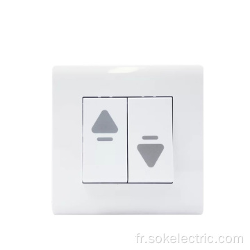 6A250V Commutateur de rideau interrupteur électrique interrupteurs 86x86mm